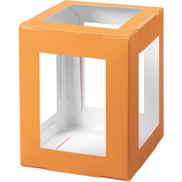 Laternenrohling eckig orange, 13,5 x 13,5 x 18 cm