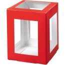 Laternenrohling eckig rot, 13,5 x 13,5 x 18 cm
