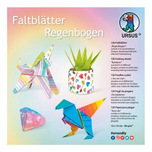 Faltblätter Regenbogen 15 x 15 cm, 120 Blatt