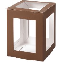 Laternenrohling zum Stecken, 10 x 10 x 12 cm, 1 Stück braun