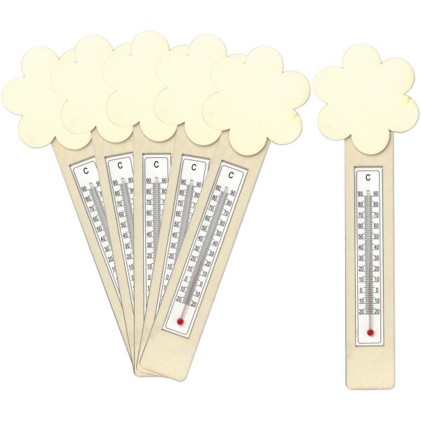 DIY Thermometer Blumen, 6er Set