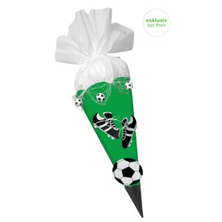 Schultüte Bastelset Fußball grün-weiß, inkl. Schulstarterpaket GRATIS
