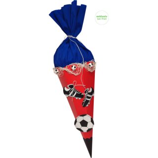 Schultüte Bastelset Fußball rot-blau, inkl. Schulstarterpaket GRATIS