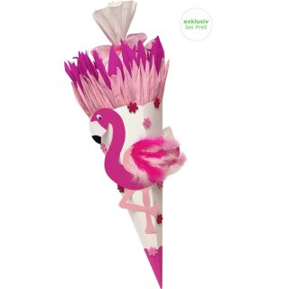 Schultüte Bastelset Flamingo inkl. Schulstarterpaket GRATIS