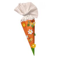 Schultüte Bastelset Schmetterling/Blume orange inkl. Schulstarterpaket GRATIS