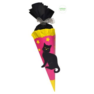 Schultüte Bastelset Schwarze Katze inkl. Schulstarterpaket GRATIS