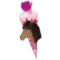 Schultüte Bastelset Pferd mit Mähne vorgestanzt von Prell, inkl. Schulstarterpaket GRATIS