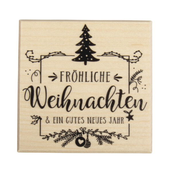 Stempel Fröhliche Weihnachten, 7x7cm