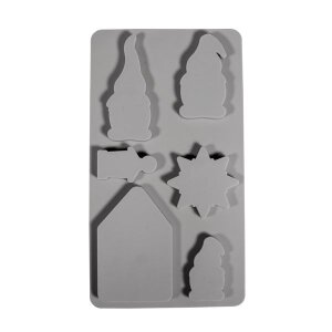 Silikon Gie&szlig;form Wichtel, 14,5x26x1cm, 6 Formen, Box 1St&uuml;ck