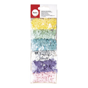 Pailletten-Mix Frühling, Formenmix, 6 Farben à 6g, SB-Karte 36g, bunt