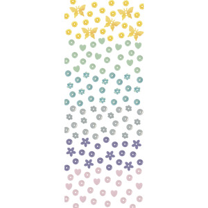 Pailletten-Mix Fr&uuml;hling, Formenmix, 6 Farben &agrave; 6g, SB-Karte 36g, bunt