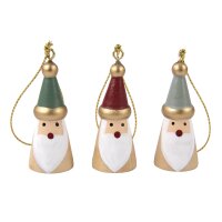 Holz Santa zum Hängen, 2,2x13cm, sortiert, SB-Btl. 3Stück, bunt