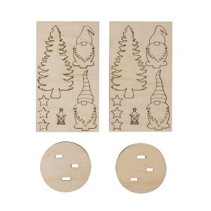 Holz Steckteil Wichtel, FSC Mix Credit, 8,4cm, 6cm &oslash;, SB-Btl. 2Set, natur