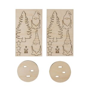 Holz Steckteil Wichtel, FSC Mix Credit, 8,4cm, 6cm ø, SB-Btl. 2Set, natur