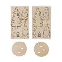 Holz Steckteil Wichtel, FSC Mix Credit, 8,4cm, 6cm ø, SB-Btl. 2Set, natur