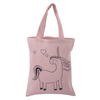 Baumwoll-Tasche m. Druck, 20x25cm, SB-Btl 1Stück, rosé