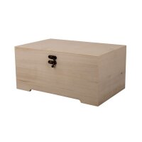 Holz Schatulle m. Einsatz, FSC 100%, 28x18x13,5cm, 2-tlg., 6 Fächer, natur