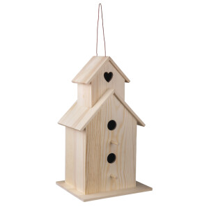 Holz Vogelhaus XL, FSC 100%, 22x19x39cm, natur