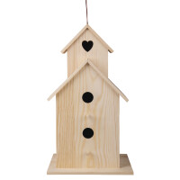 Holz Vogelhaus XL, FSC 100%, 22x19x39cm, natur