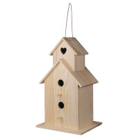 Holz Vogelhaus XL, FSC 100%, 22x19x39cm, natur