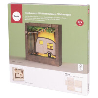 Holz Bausatz Wohnwagen, FSC Mix Credit, 24x24x6,5cm, 13-tlg. , Box 1Set, natur