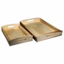 Holz Tablett Set, FSC 100%, 30x20cm + 39x28cm, natur