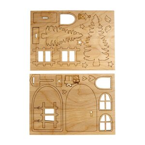 Holz Wichtelt&uuml;r Nisse, FSC Mix Credit, 15cm, 26-tlg., SB-Btl. 1Set, natur