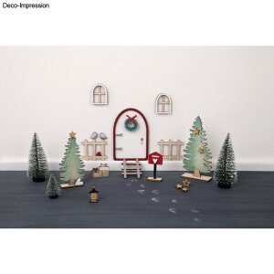 Holz Wichtelt&uuml;r Nisse, FSC Mix Credit, 15cm, 26-tlg., SB-Btl. 1Set, natur