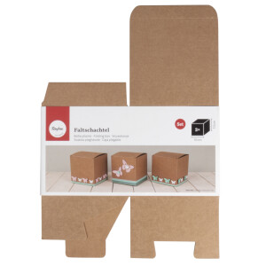 Faltschachtel, FSC Mix Credit, 7,5x7,5x7,5cm, Set 6St&uuml;ck, kraft