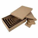 Pappmaché Boxen Set, FSC Recycled 100%, 10x7-26x17cm, rechteckig, 5-tlg.