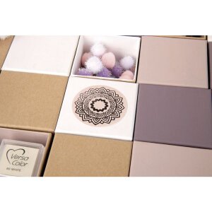 Pappmach&eacute; Boxen Set, FSC Recycled 100%, 6x6x6cm &agrave; 24 + 26x38x7cm, 25-tlg.