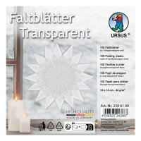 Faltblätter aus Transparentpapier, 14 x 14 cm, 100 Blatt Weiß