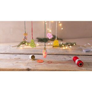 Weihnachtsschmuck aus Holz, 90 Stück