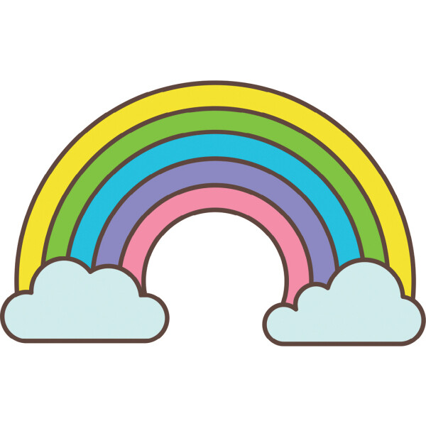 Bügelbild Regenbogen gestickt für Schultüten