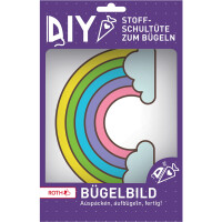 Bügelbild Regenbogen gestickt für Schultüten