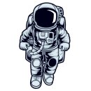 Bügelbild Astronaut gestickt für Schultüten