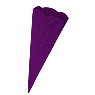 Schultütenrohling aus 3D Wellpappe lila, h: 68 cm