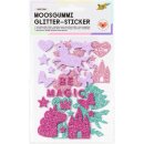 Moosgummi Glitter Sticker Unicorn, 37 Stück