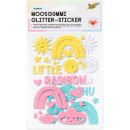 Moosgummi Glitter Sticker Rainbow, 67 Stück