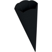 Geschwister Schultütenrohling schwarz aus 3D-Wellpappe, h: 41 cm