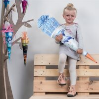 Motivschultüte Delfin Duo, mit Stoffverschluss rund von Roth, inkl. Schulstarterpaket GRATIS