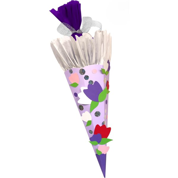 Schultüte Bastelset Blüten von Prell, inkl. Schulstarterpaket GRATIS