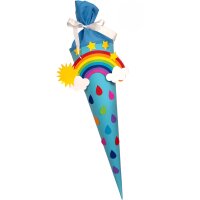 Schultüte Bastelset Regenbogen hellblau von Prell, inkl. Schulstarterpaket GRATIS