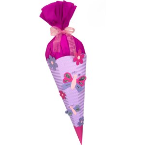 Schultüte Bastelset Schmetterling-Blume, inkl. Schulstarterpaket GRATIS