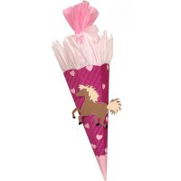 Schultüte Bastelset Pferd pink von Prell, inkl. Schulstarterpaket GRATIS