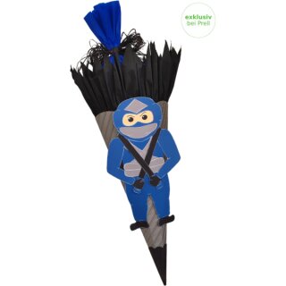 Schultüte Bastelset Ninja blau, inkl. Schulstarterpaket GRATIS