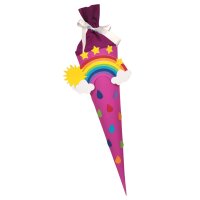Schultüte Bastelset Regenbogen pink von Prell, inkl. Schulstarterpaket GRATIS