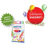 Giotto Turbo Color Fasermaler, 144 Stück in 12 Farben sortiert