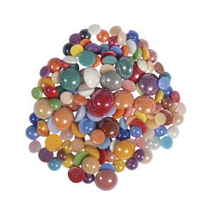 Diamond Glas Mosaiksteine, rund, 0,65-1,15cm, sortiert,...