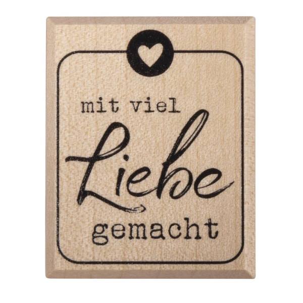 Stempel Mit viel Liebe gemacht, 4x5cm